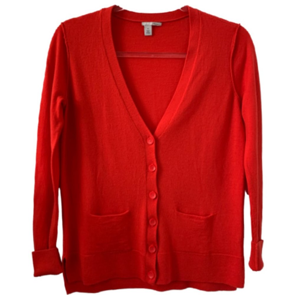 Halogen Lightweight V-Neck Merino Grandpa Sweater